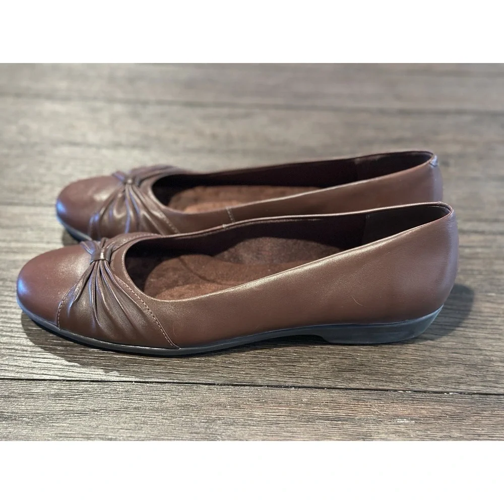 Walking Cradles Casual Flats Tobacco Brown Leather Women's Size 10 Office‎ Work